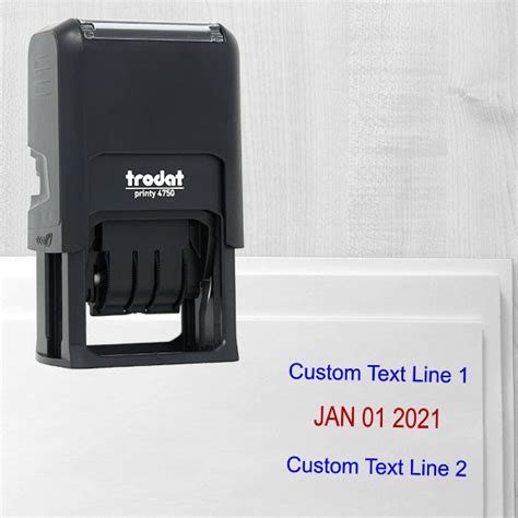 Self Inking Top And Bottom Line Custom Date Stamp All State Notary