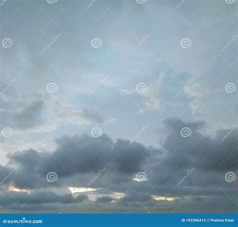 Dramatic Atmospheric Moods Of Dark Clouds In Blue Sky Background