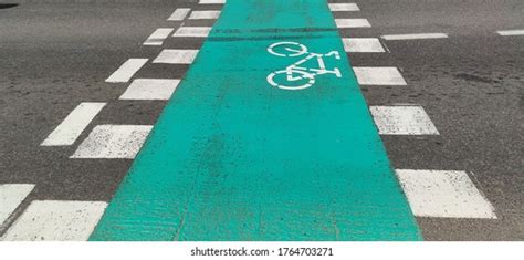 Bike Lane Markings On Roadway Stock Photo 1764703271 | Shutterstock