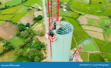 Wind Turbine Tower Clean Green Renewable Energy Construction with ...