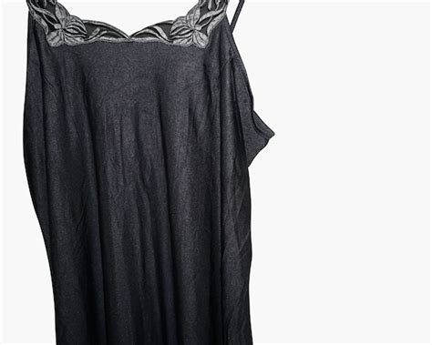 Vintage Gray Negligee Lingerie Full Slip Dress Gem