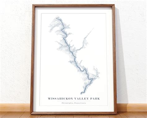 Wissahickon Valley Park Map Topographic Map Poster Of Etsy
