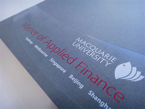 macquarie master  applied finance viewbook  behance
