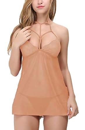 Xs And Os Women Babydoll Nightwear Lingerie With Panty Beige Free Size Amazon In Clothing