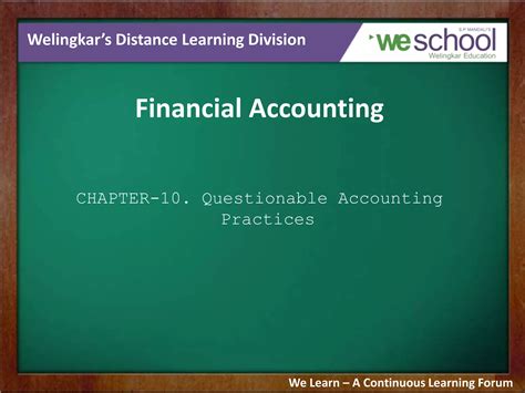 Questionable Accounting Practices | PPT