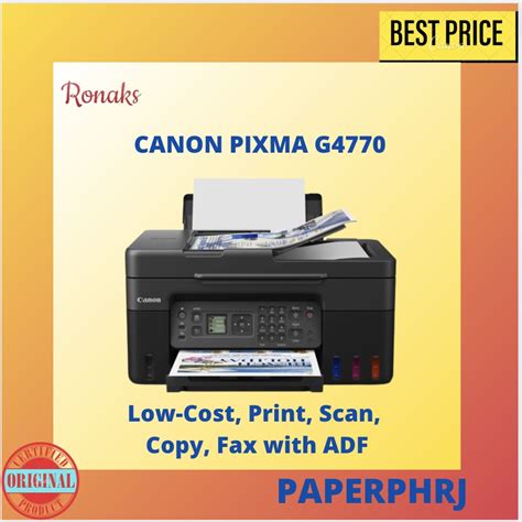 Canon Pixma G Wireless Refillable Ink Tank Printer With Adf