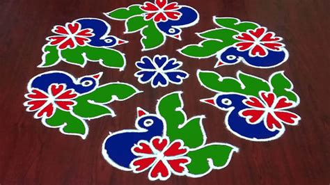 Easy Birds Rangoli Design 2020 Latest Beginners Kolam New