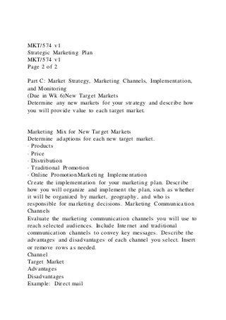 Mkt V Strategic Marketing Planmkt V Page Of P Pdf Free