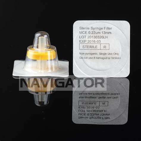 sterile syringe filter um pore size pes membrane
