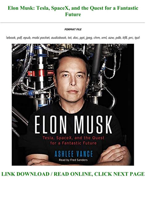 Read Book Elon Musk Tesla Spacex And The Quest For A Fantastic