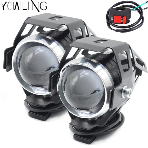 2Pcs 125W Motorcycle 12V LED Headlight Waterproof LED Fog Light 3000LM