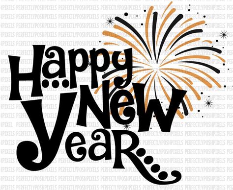 Happy New Year Svg Dxf Eps Silhouette Designer Edition Circuit Etsy