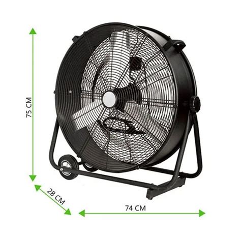 Ventilador industrial EQUATION Bombo con ruedas de 330w color negro ...