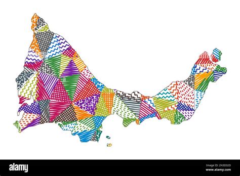 Kid Style Map Of Providenciales Hand Drawn Polygons In The Shape Of