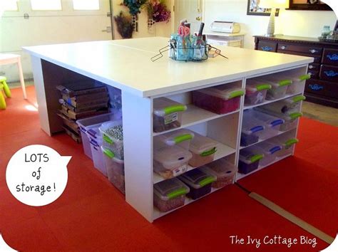 DIY Crafting Table | Craft tables with storage, Craft table diy, Craft ...