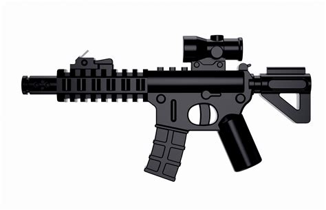 M4CQB Compact M4 compatible w/ brick minifigures