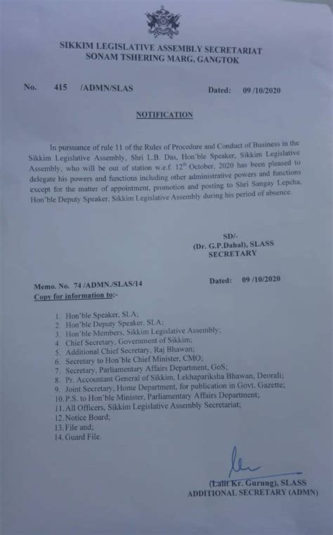 #thesikkimnewsinfo #notification... - The Sikkim News Info
