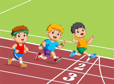 Kids Running Track Stock Illustrations 225 Kids Running Track Stock