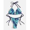 Emmiol Free Shipping Pinstriped Tie Dye Halter Bikini Set Blue M In Bikini Sets Online