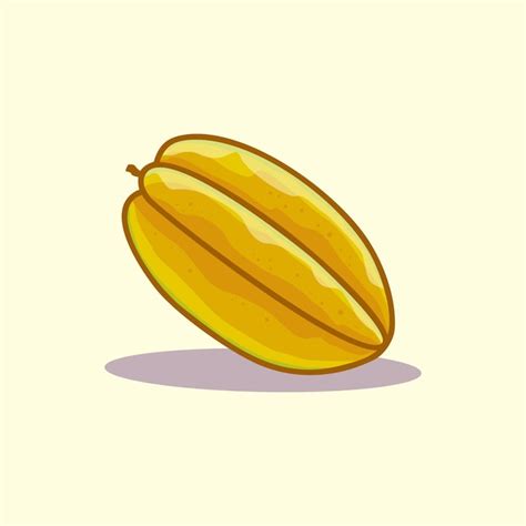 Ilustração de desenho animado desenhada à mão de carambola fresca