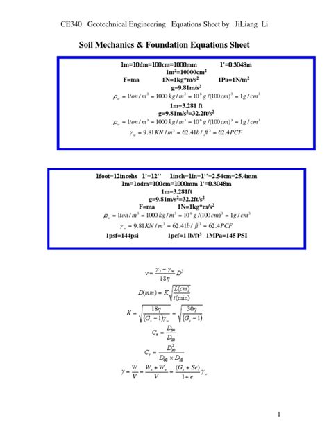 Pdf Soil Mechanics Fomula Sheet Dokumen Tips