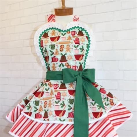 French Maid Apron Polka Dot With Aqua Retro Full Apron Etsy