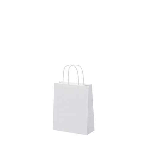 Sac Papier 18x8x22cm Blanc Kraft 90g m² Anse Torsadée Emballage