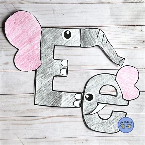 Letter E Craft Alphabet Phonics Craft Elephant Craft Etsy Letter A