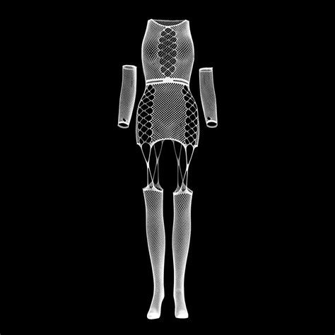 Crotchless Hollow Out Net Lingerie Bodystocking Women Jumpsuit