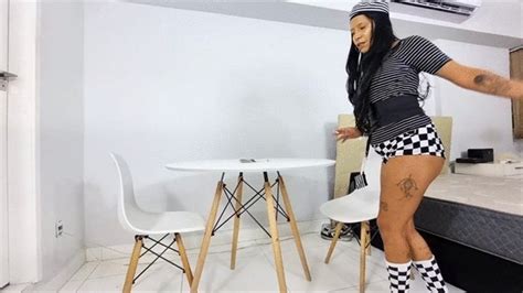 Brunette Thug Playing Cards And Farting With Her Cigarette In Her Mouth Part By ANITA Cam By