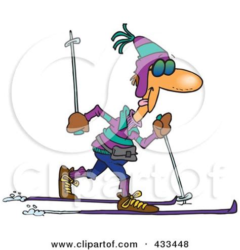 Royalty-Free (RF) Clipart Illustration Of A Man Cross Country Skiing by ...