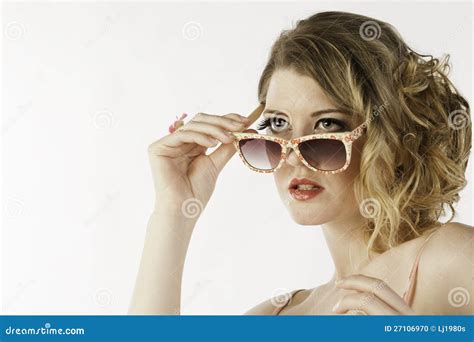 Cute Vintage Blonde Girl Stock Photo Image Of Female 27106970