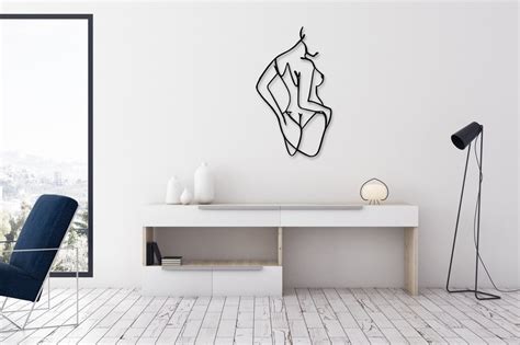 Naked Women Body Minimalist Line Art Women Metal Wall Decor Etsy