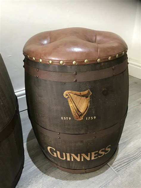 Irish Guinness Barrel Storage Seat Chair Stool Faux Leather Etsy