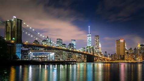 Paisaje Urbano Puente Rascacielos Ciudad De Nueva York Puente De