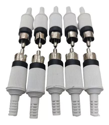 Plug Rca Macho Plastico Rabicho Branco Pe As Mercadolivre