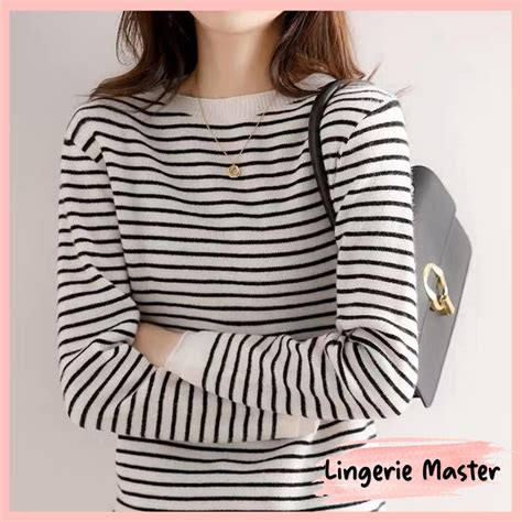 Jual Lingerie Master T Sweater Soft Knit Import Long Sleeve Atasan Rajut Pakaian