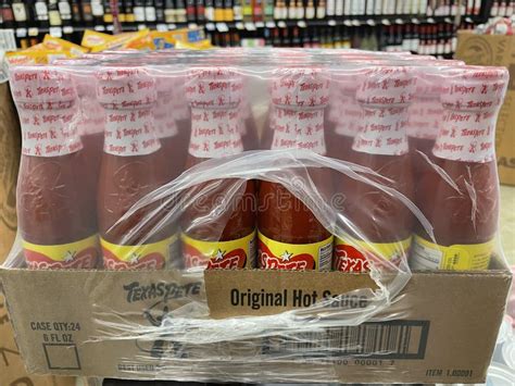 Grocery Store Texas Pete Hot Sauce Full Case Editorial Image Image Of Isolated Food
