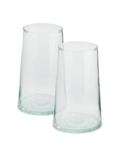 Pair Of Clear Recycled Glass Tumblers Willowcrossley