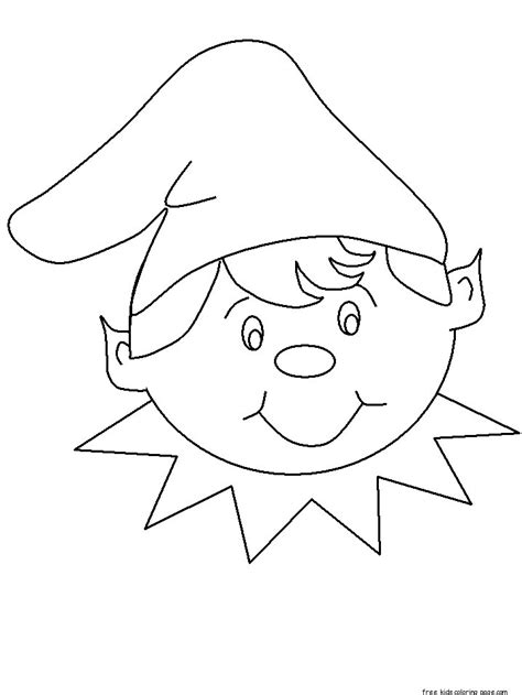 Print Out Christmas Elf Face Cut Out Coloring Pagesfree Printable