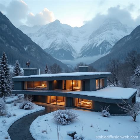 Brutalist Architecture In The Alps Stable Diffusion Online