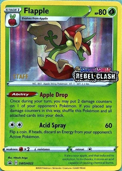 Flapple Swsh Staff Prerelease Promo Pokemon Singles Pokemon