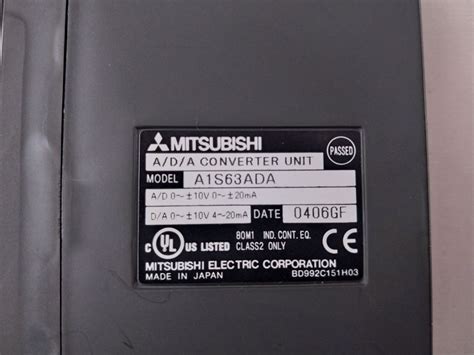Mitsubishi A1s63ada Analog Input/output Module - Aeliya Marine