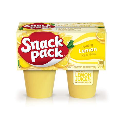 Snack Pack Lemon Pudding 325 Oz 4 Ct Grocery And Gourmet Food