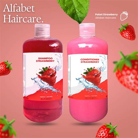 Jual Paket Shampo Conditioner Strawberry 500ML Alfabet Paket Sampo