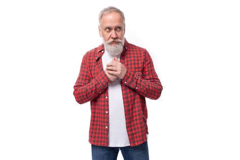 Mature Handsome Gray Haired Man With Beard Stock Image Image Of Beard