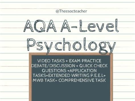 Aqa Psychology The Cognitive Approach Teaching Resources