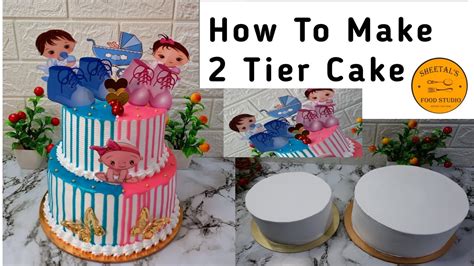 Ep Two Tier Baby Shower Cake Tutorial Mix Fruit Baby Shower Cake