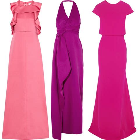 Фото розовых, коралловых и фиолетовых платьев 2014