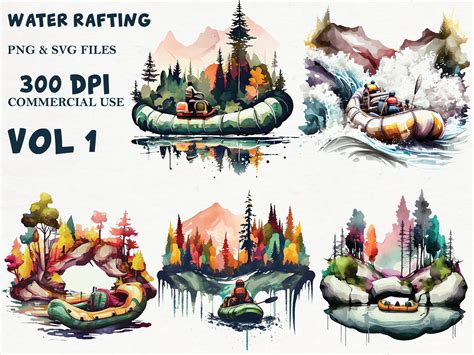 Whitewater Rafting Png And Svg White Water Rafting Clipart Etsy